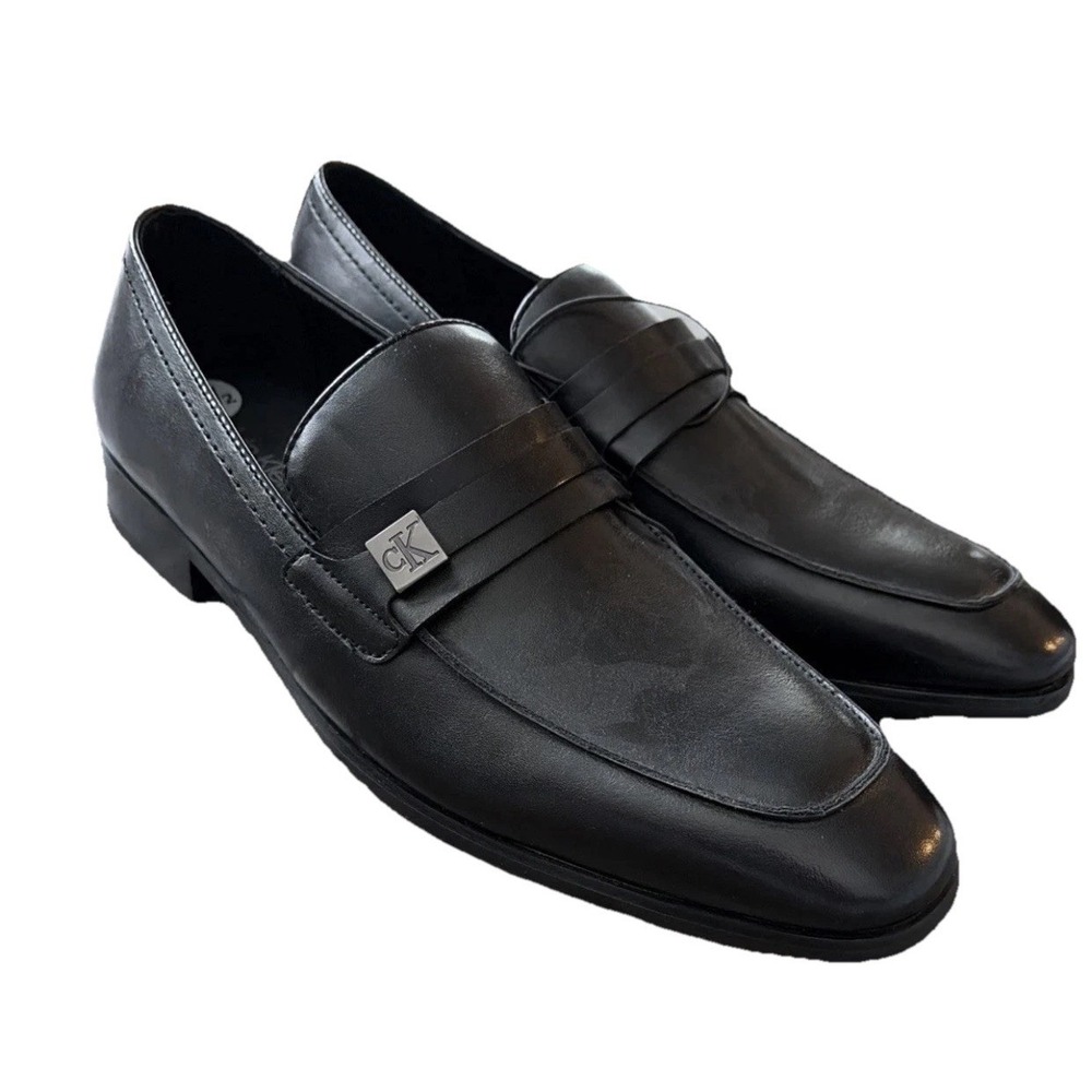 *New* Men's Size 10 Calvin Klein Black Slip-on Dress Shoes Loafer Black
